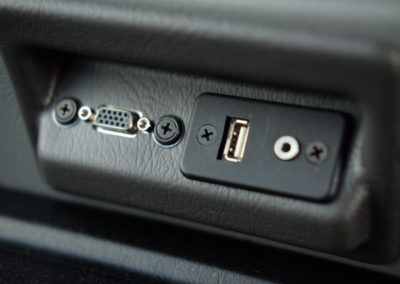 Prevost Charter Bus Interior Charging USB Closeup